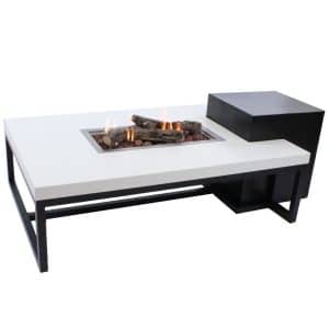 Enjoyfires vuurtafel Ambiance rechthoek zwart-wit 120x80x35 cm