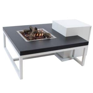 Enjoyfires vuurtafel Ambiance vierkant wit-zwart 90x90x35 cm