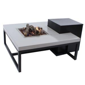 Enjoyfires vuurtafel Ambiance vierkant zwart-grijs 90x90x35 cm