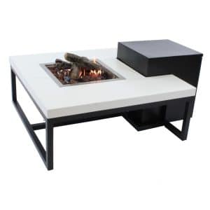 Enjoyfires vuurtafel Ambiance vierkant zwart-wit 90x90x35 cm