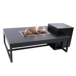 Enjoyfires vuurtafel Ambiance rechthoek zwart-zwart 120x80x35 cm