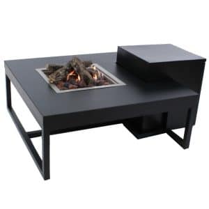 Enjoyfires vuurtafel Ambiance vierkant zwart-zwart 90x90x35 cm