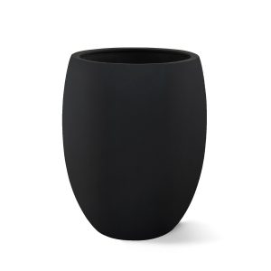 hoge ronde polyester plantenbak in het zwart