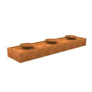 Enjoywater | Watertafel cortenstaal met waterschalen | Hoogte 40 cm | 400 x 100 cm