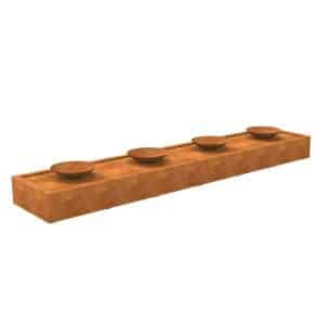 Enjoywater | Watertafel cortenstaal met waterschalen | Hoogte 40 cm | 500 x 100 cm