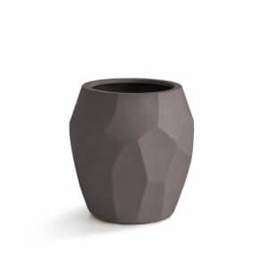 Polyester plantenbak | Liscio Facet Pot Ash Brown | Verschillende afmetingen