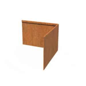 Cortenstaal kantopsluiting hoekelement 30 x 30 x 37 cm | Omgeslagen rand binnen | Enjoyplanters