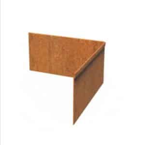 Cortenstaal kantopsluiting hoekelement 30 x 30 x 37 cm | Omgeslagen rand buiten | Enjoyplanters