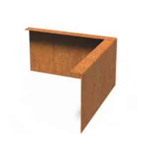 Cortenstaal kantopsluiting hoekelement 30 x 30 x 37 cm | Gezette rand buiten | Enjoyplanters