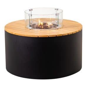 Easyfires | Vuurtafel Circle | Hardhout & Aluminium | Rond zwart | Ø90 cm