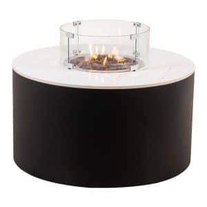 Easyfires | Vuurtafel Circle | Marmer & Aluminium | Rond zwart | Ø90 cm
